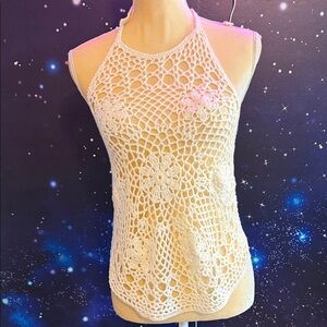 Charlotte Russe White Crochet Tank Top